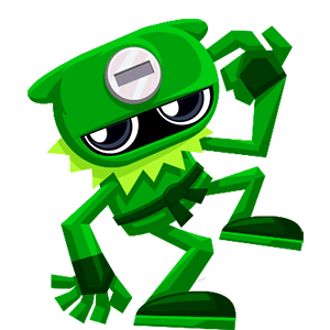 【みど影（かげ）】　数丸に、ひき算をだしてくる緑色の忍者。ボーっとするのが大好き。